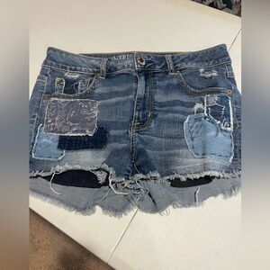American Eagle patchwork denim cut off shorts. Size 10. (Fits more like an 8